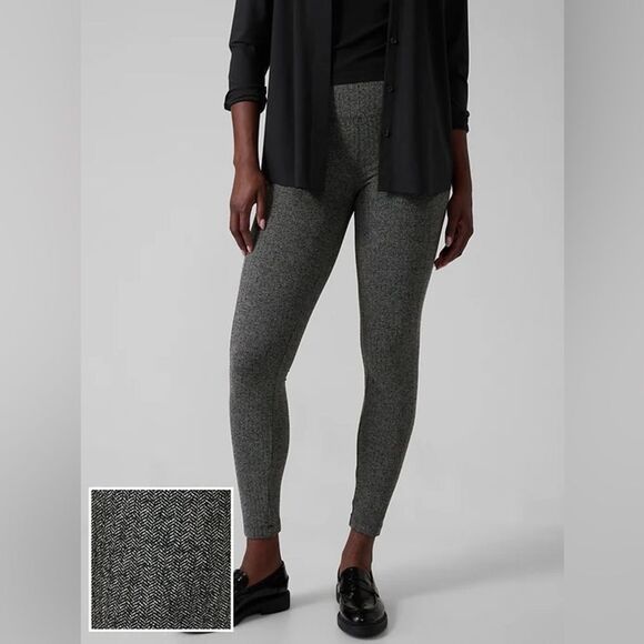Athleta Delancey Gray Herringbone Leggings - Picture 1 of 4